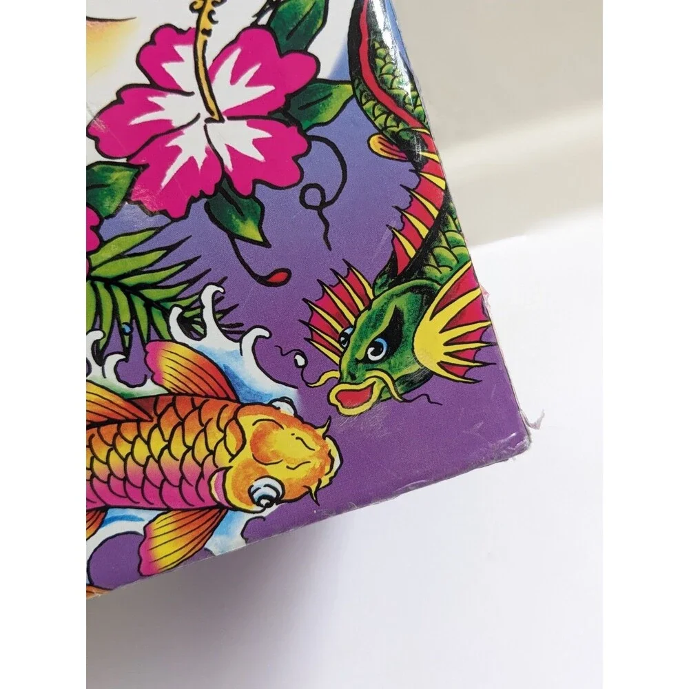 Ed Hardy‎ x Lisa Frank Hanging File Box Tropical Tattoo Art Koi Dragon Rainbow